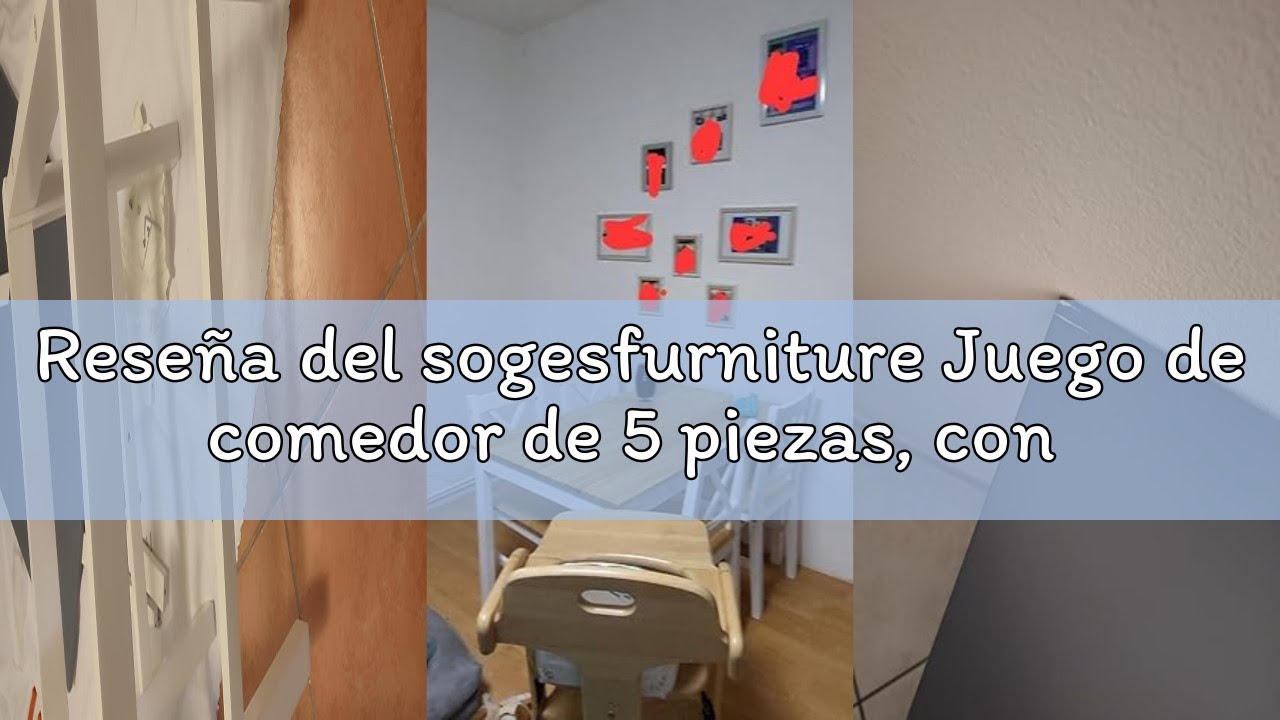 Reseña del sogesfurniture Juego de comedor de 5 piezas, con mesa de comedor, 108 x 65 x 73 cm, y 4 s