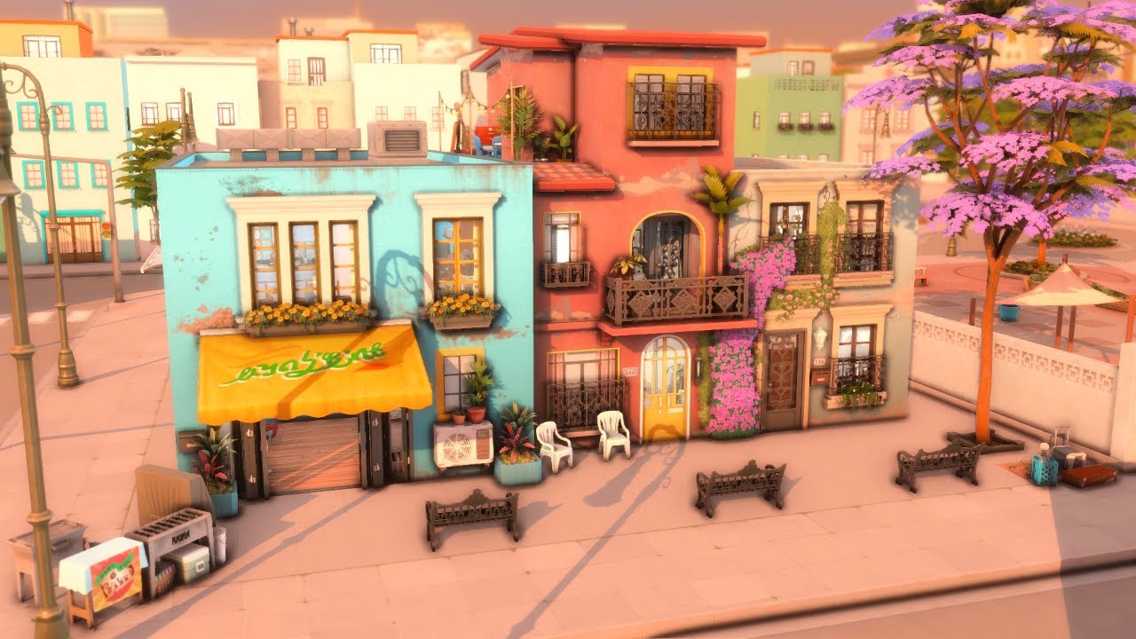 🌺 Mexican Townhouses || Sims 4: Lovestruck Speedbuild || No CC