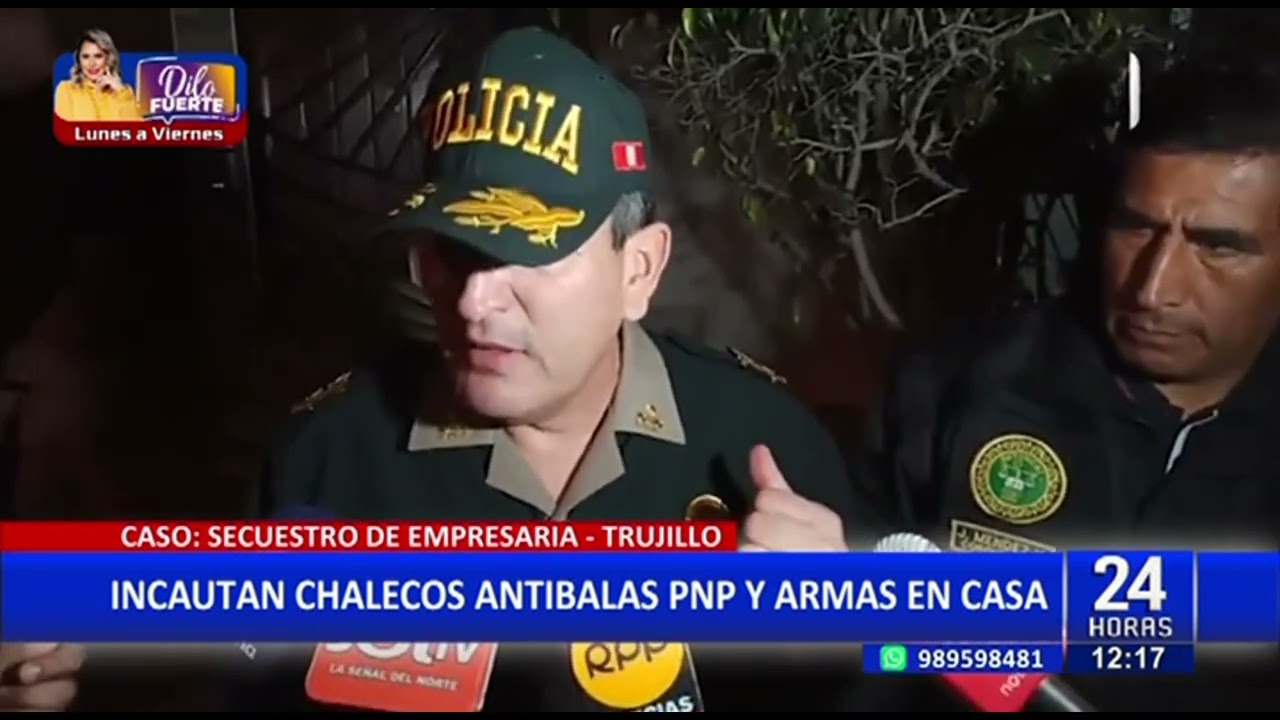 Caso secuestro de empresaria: PNP incauta chalecos antibalas, granada y armas de mafia