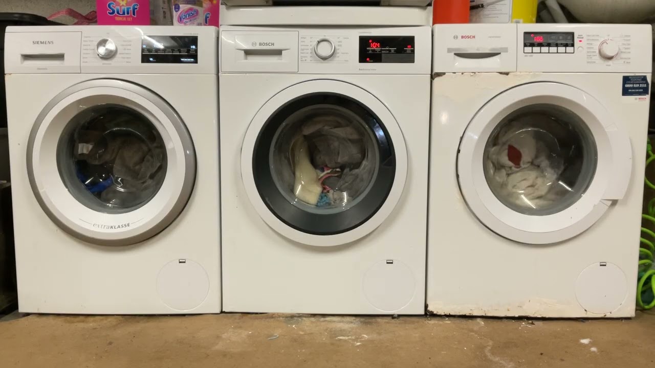 Wash Race Siemens WM14T492GB/72 Vs Bosch WAT28371GB/69 Vs Bosch WAK28260GB/11 Shirts 40 800rpm