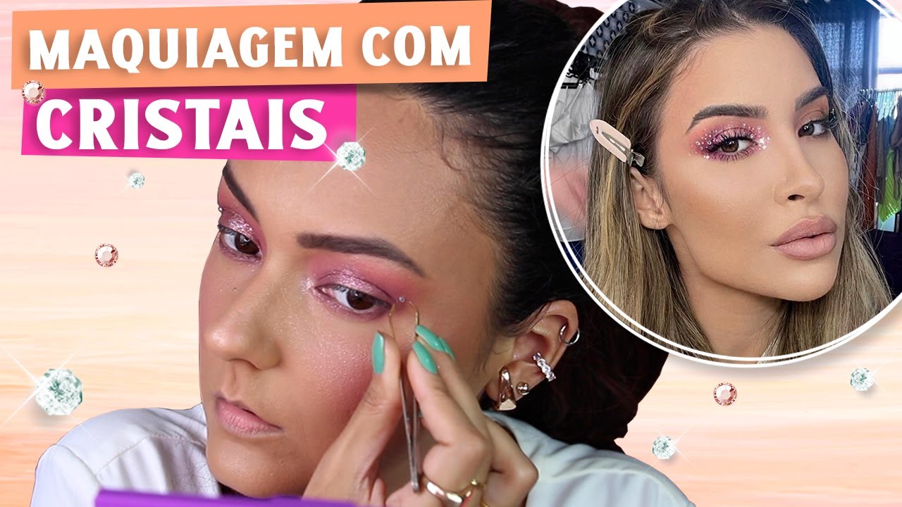 MAQUIAGEM BIANCA ANDRADE, boca rosa - com pedrinhas 💎