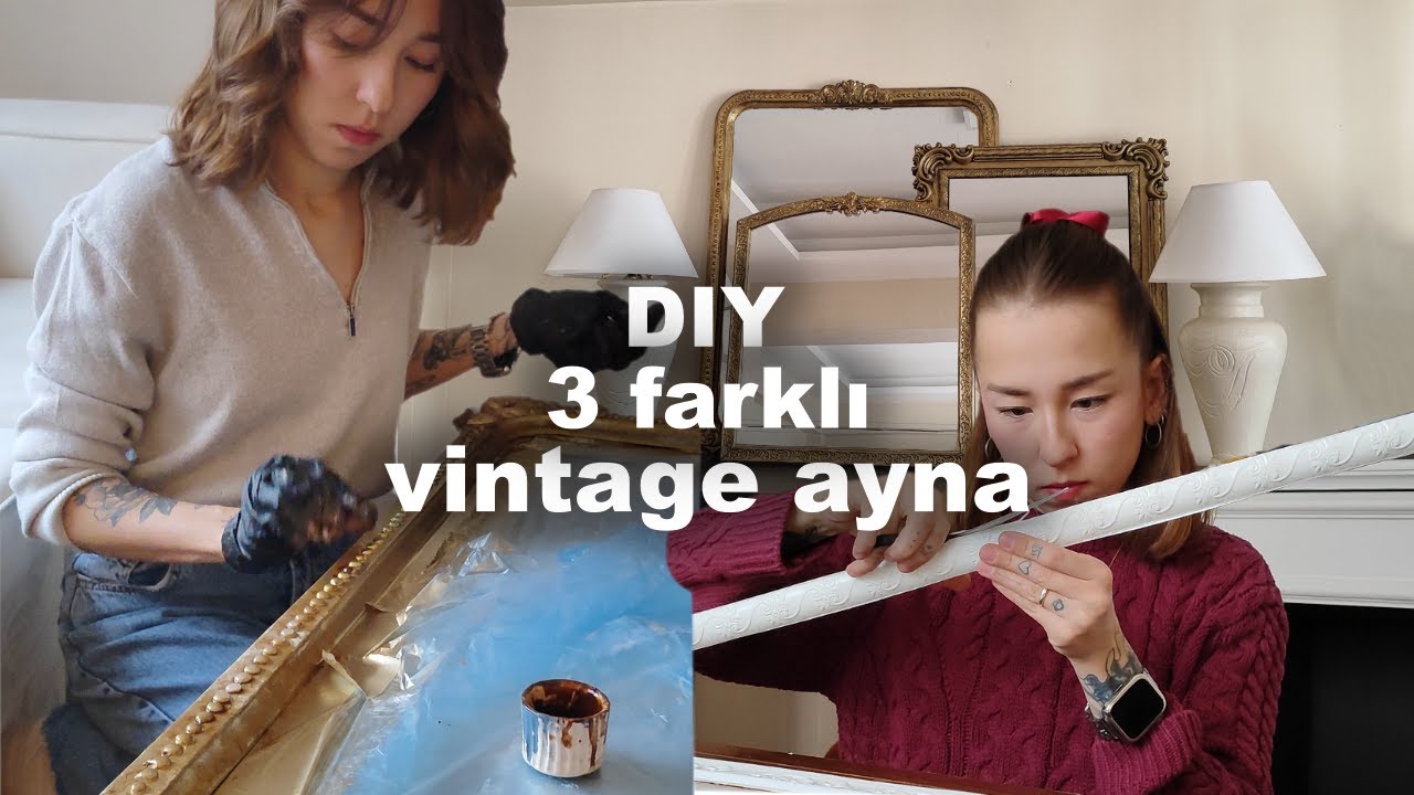 uygun fiyatlı vintage görünümlü eskitme ayna yaptım! | DIY VLOG