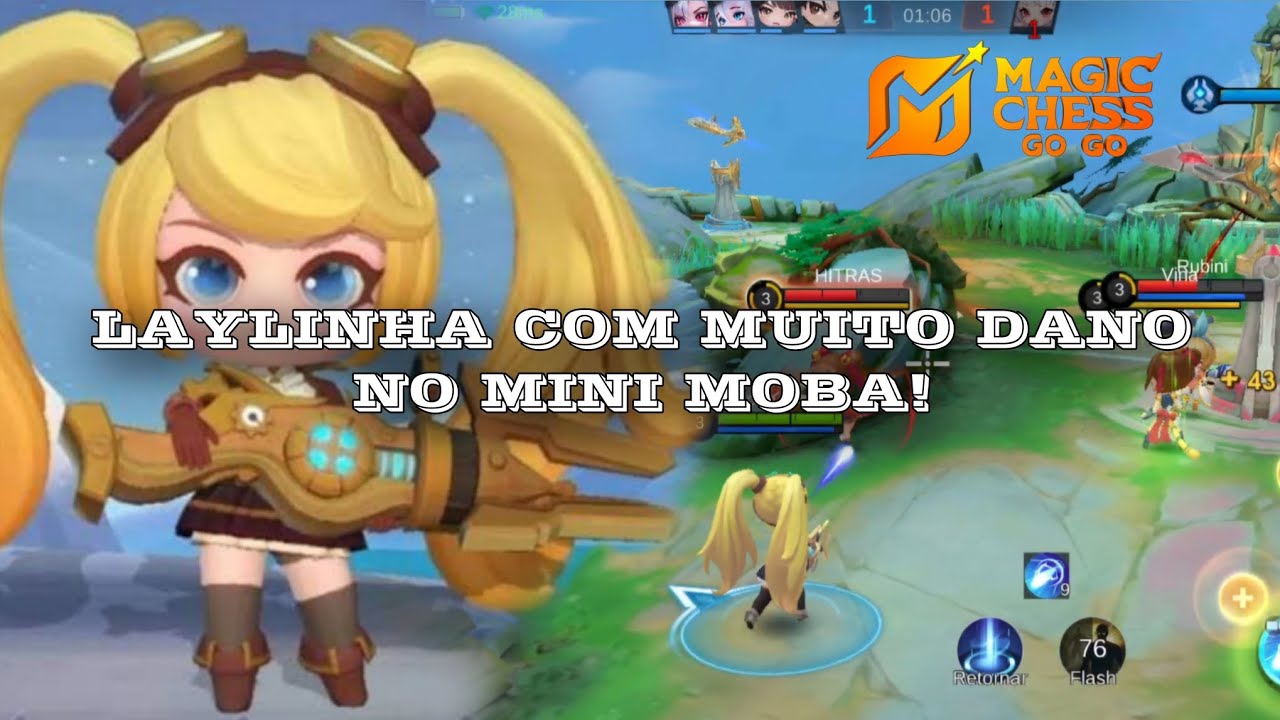 GAMEPLAY COM A MINI LAYLA NO NOVO MODO DO MAGIC CHESS GO GO.