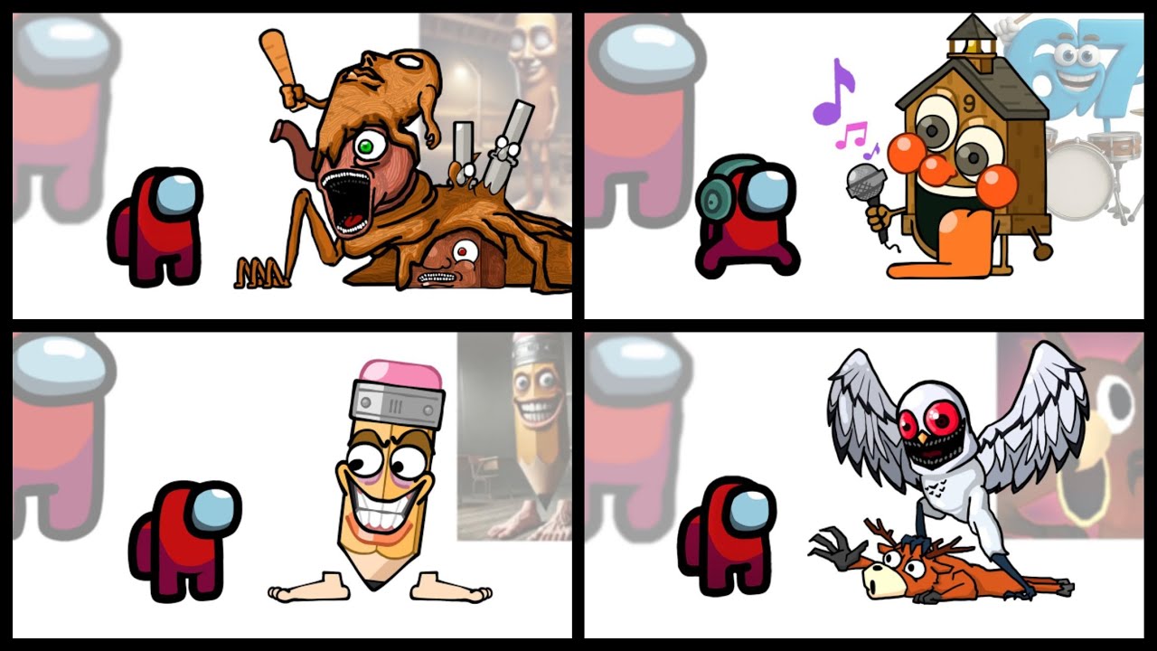 Mini Crewmate Kills Italian Brainrot Characters - Part 1-4 | Among Us