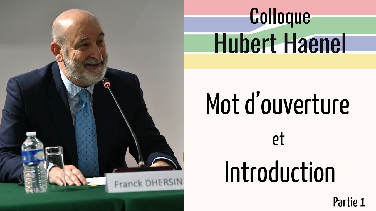 Introduction - Colloque Hubert Haenel et régionalisation des transports ferroviaires