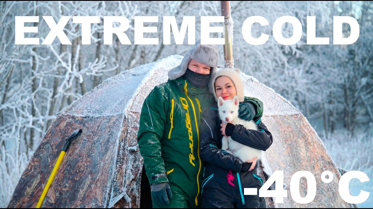 SURVIVE A HARSH WINTER NIGHT IN A HOT TENT WITH MY BEAUTIFUL WIFE AND A SNOW-WHITE HUSKY!