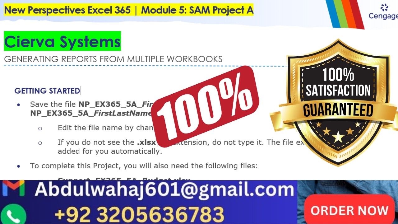 Cierva Systems Excel Module 5 SAM Project A (SOLVED) AssignXpert Official