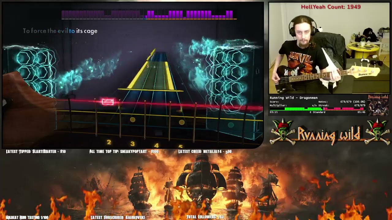 Running Wild - Dragonmen (Rocksmith Bass) 100% notestreak