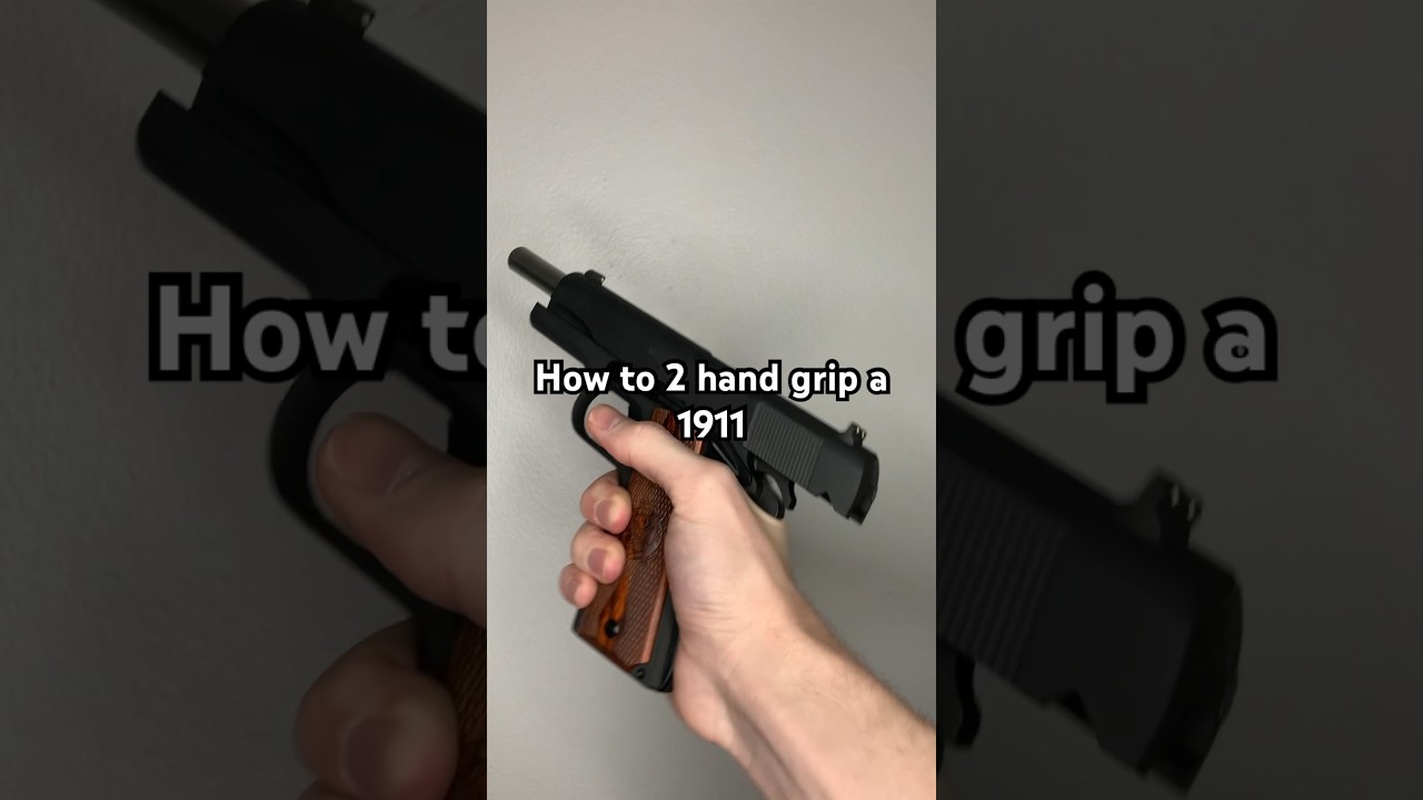 How to 2 hand grip a #1911 #usa #ww2 #firearms #firearmstraining #pistol #asmr #gun #history