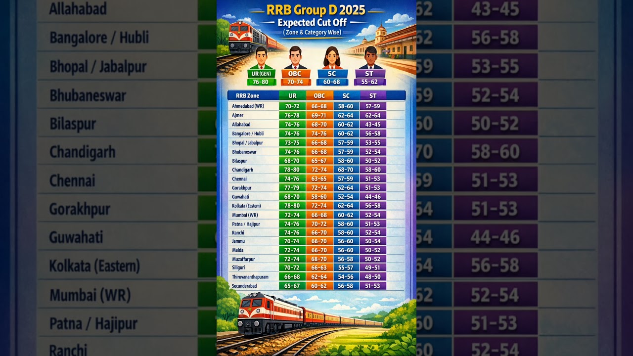 RRB Group D Expected Cut Off 2025 #shorts #rrb_group_d_cut_off_2025 #&lrm;group_d_cut_off_2025 #trending