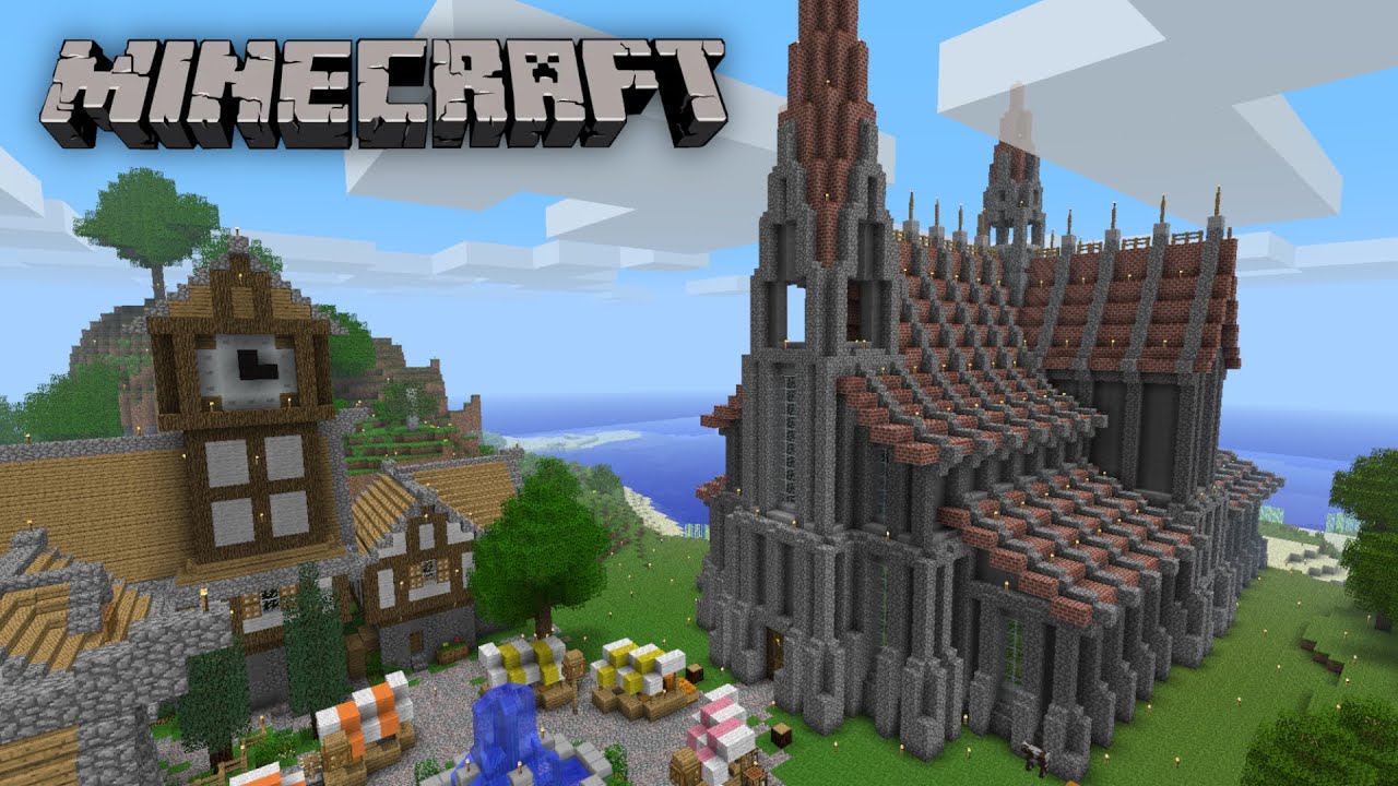 Building a GIANT Cathedral in my City | Minecraft Beta 1.7.3 [11]