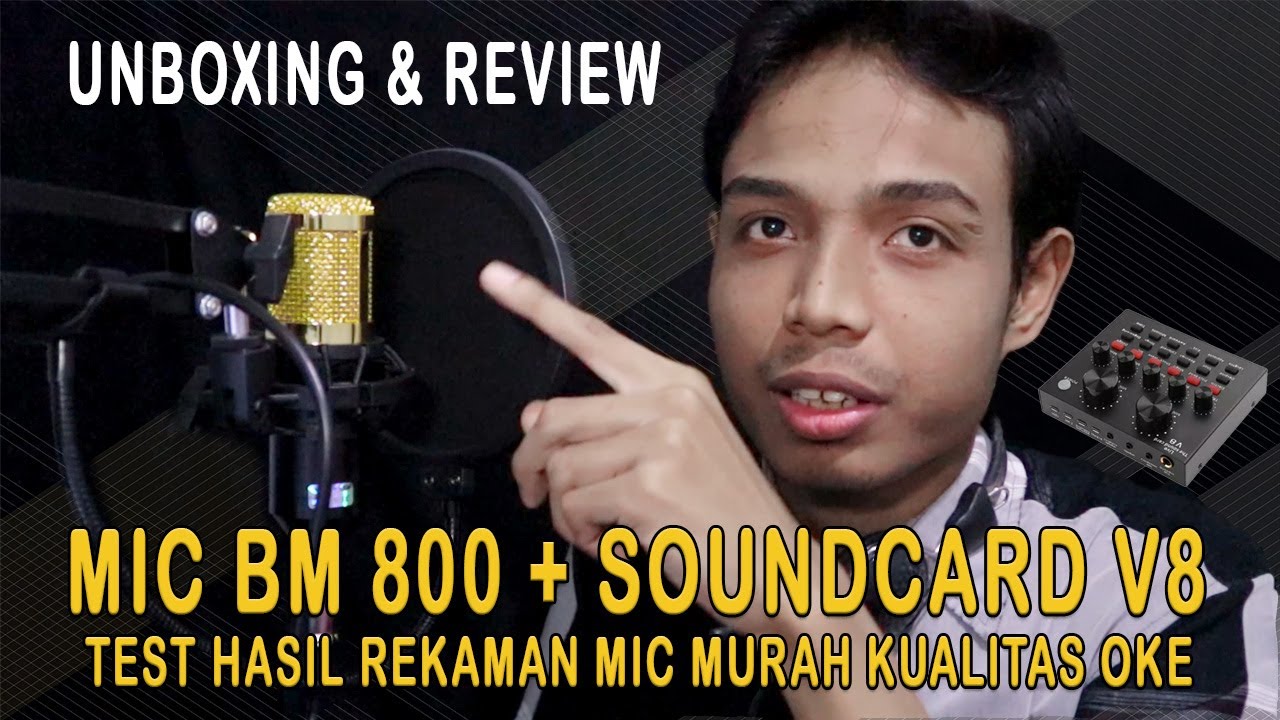Mic BM 800 and Soundcard V8 Unboxing and Review - Cara Menggunakan Soundcard V8 dan Mic BM 800