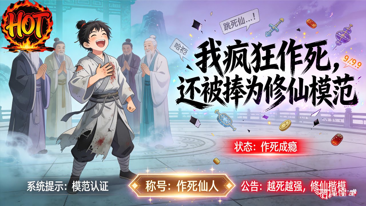 ✨【强推】《我疯狂作死，还被捧为修仙模范 》1--70集李青海穿越修真界，获得“死亡轮回”金手指，只要被杀就能带着造化重生。为追求“完美开局”#穿越 #末世 #异能 ##动态漫画# 漫野推文