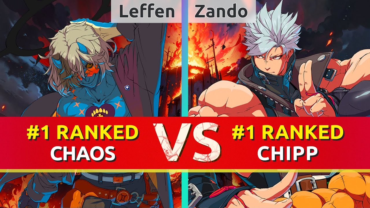 GGST ▰ Leffen (#1 Ranked Happy Chaos) vs Zando (#1 Ranked Chipp). High Level Gameplay