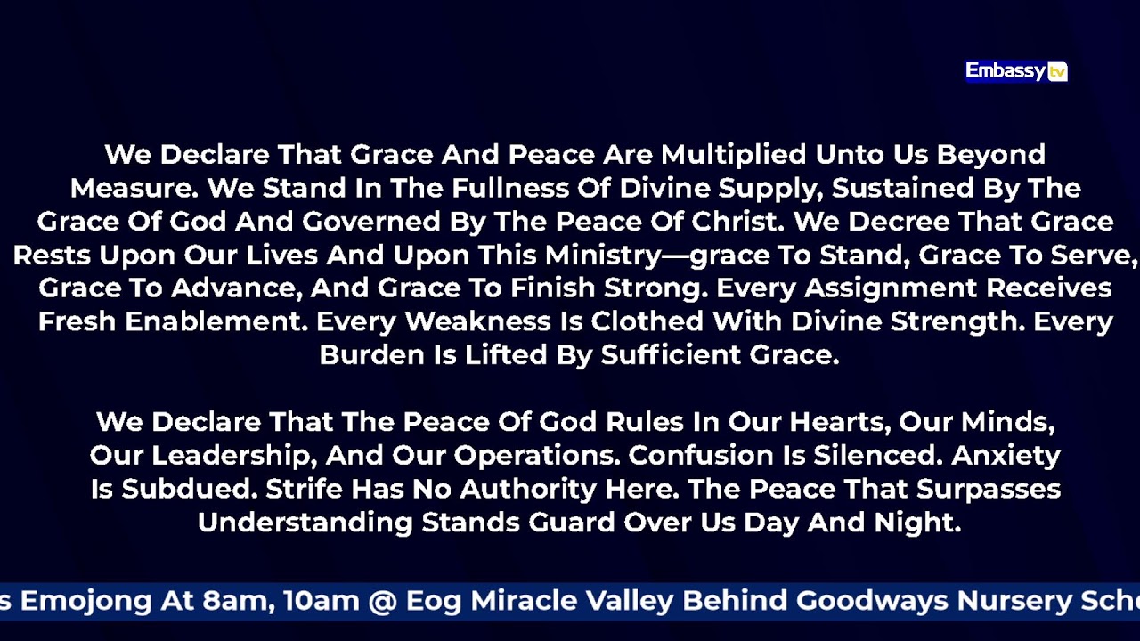 PRAY FOR MULTIPLIED GRACE UPON THE MINISTRY  AND IN OUR LIVES ||| APOSTLE DENIS AMOS EMOJONG.