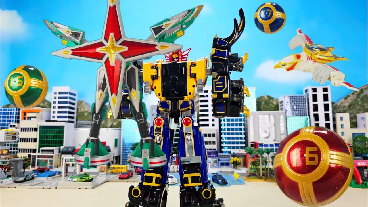 Sanjin Gattai DX Tenrai Senpuujin Stop Motion 飛翔変形 DX天空神 銀河超越三神合体 DX天雷旋風神 ver 2