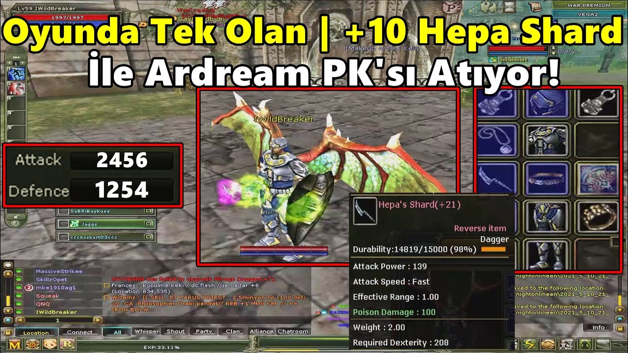 WildShard - Oyunda Tek Olan | +10 Hepa Shard'lı Asas İle | Ardreama PK'sı Atıyor! | Knight Online