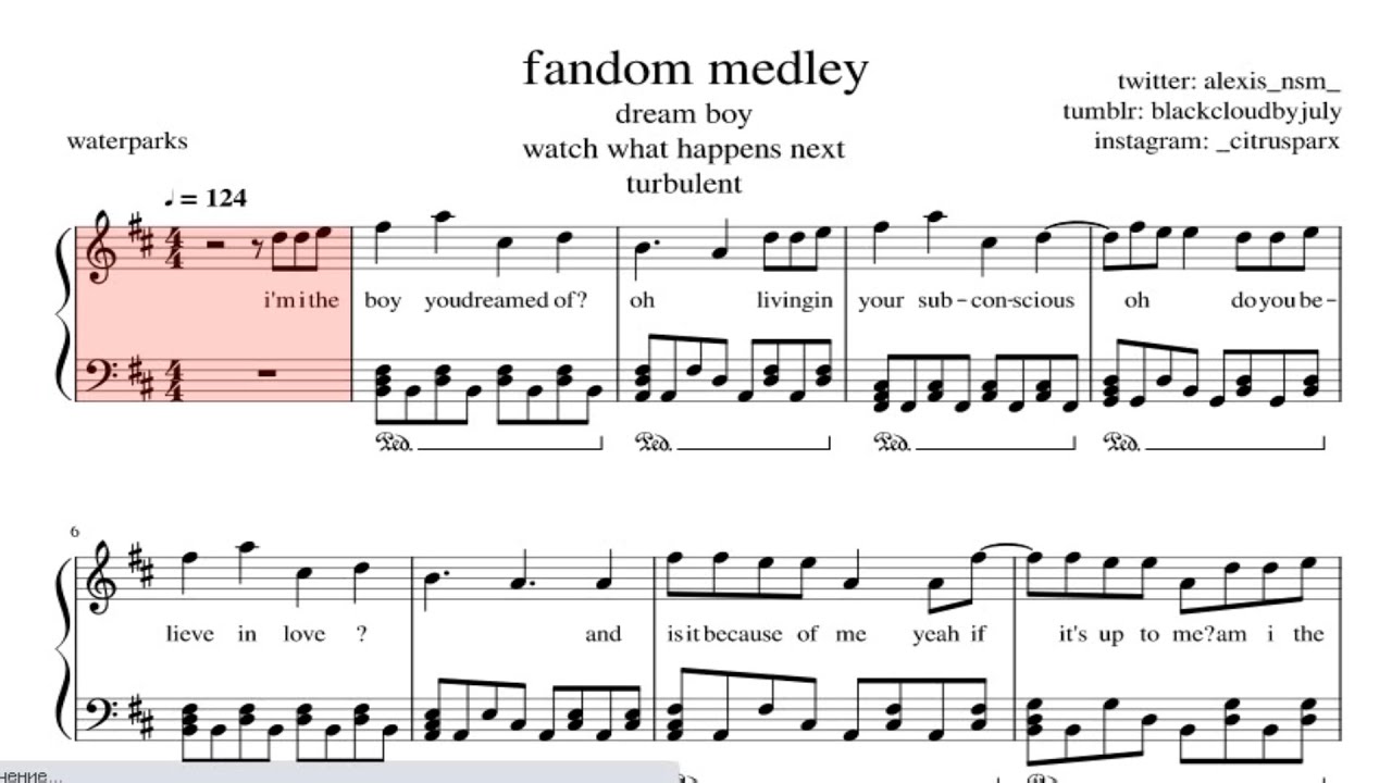 Fandom medley  Piano Sheet Music
