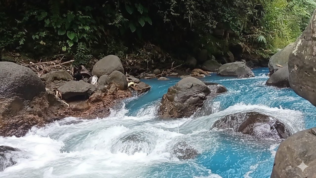 The sound of the trickling river water is calming, music to lull you to sleep with flowing water