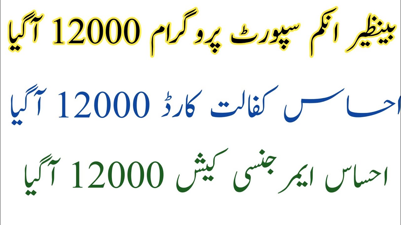 BISP 12000 Start || Ehsas Emergency Cash 12000 || Ehsas Kafalat Card 12000 Start