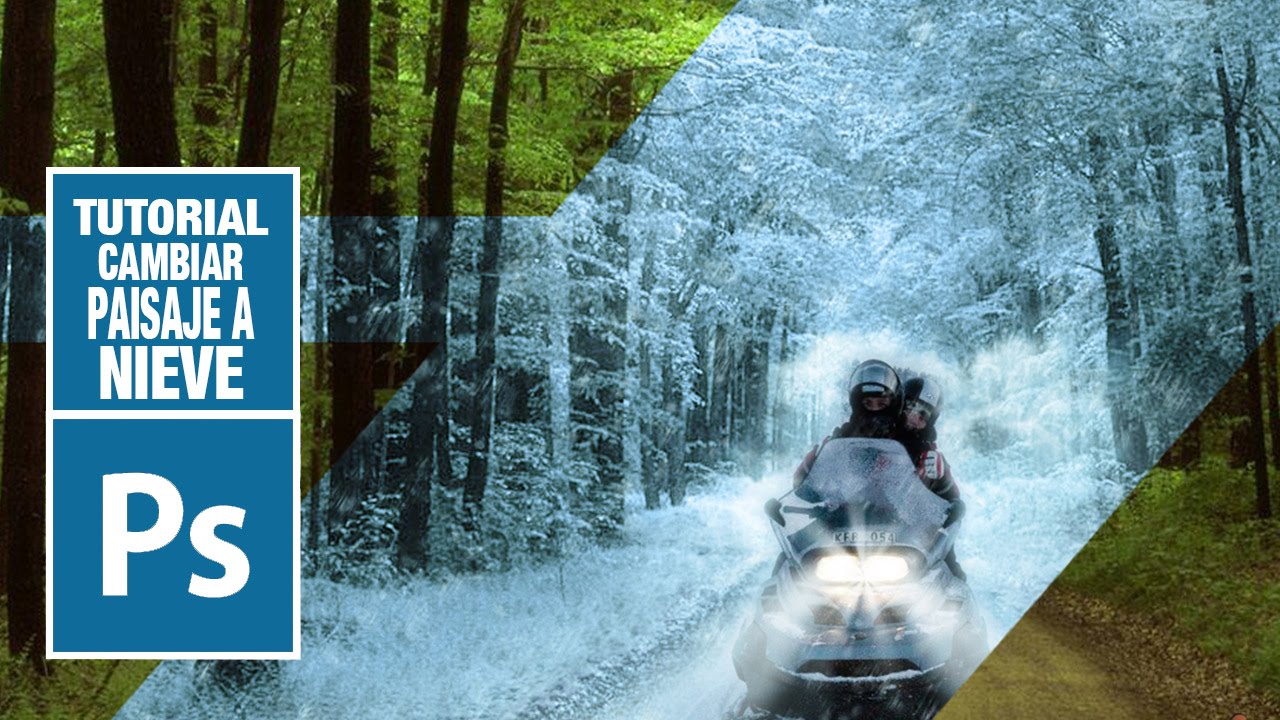 Tutorial Photoshop fotomanipulación paisaje verano a paisaje nevado en invierno by @ildefonsosegura