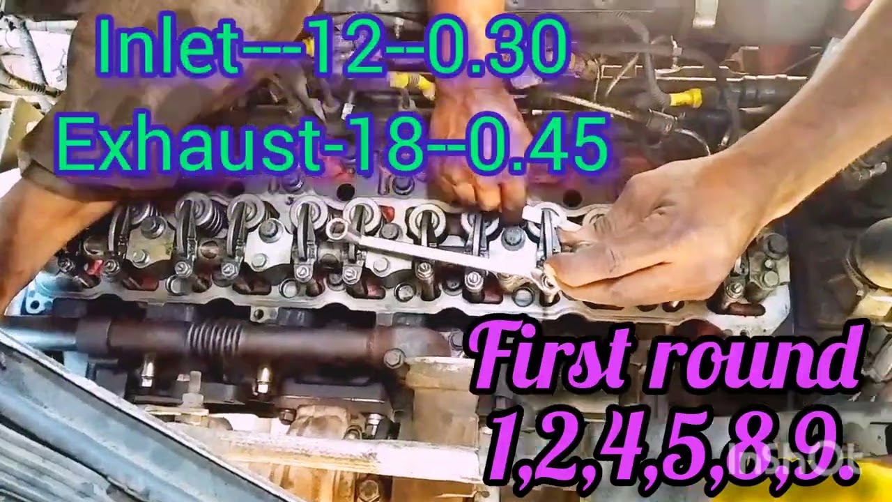Hino engine 6 cylinder valve clearance checkup Tamil