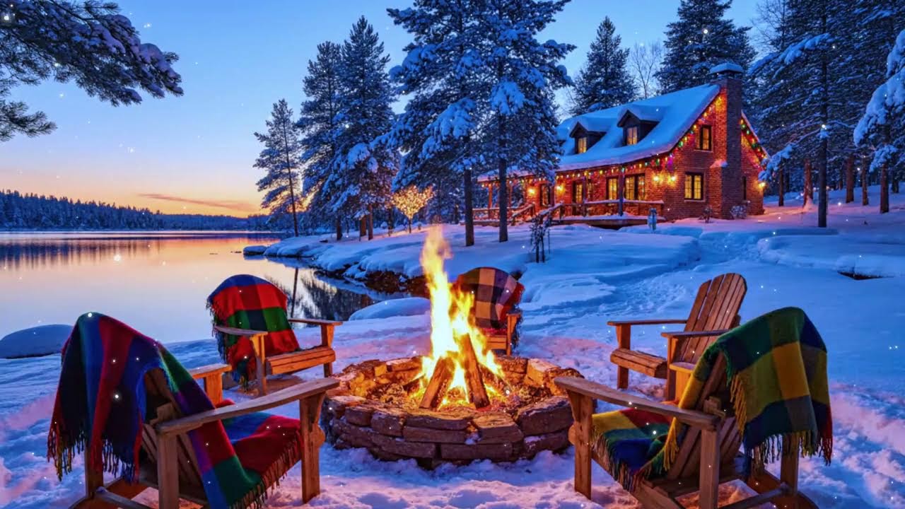 Peaceful Forest Cabin Ambience 🔥 Campfire and Water Sounds for Stress Relief