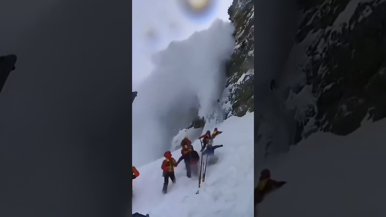 Terrifying Avalanche Sweeps Skiers and Ice Climber &middot; Slovakia Tatras Mountains
