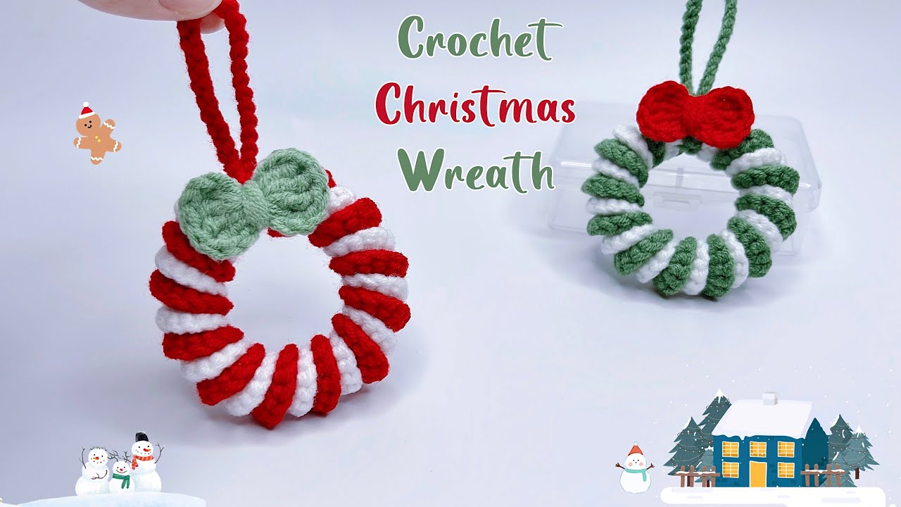 Crochet Christmas Wreath🎄 | Christmas Wreath Ornament | Móc Vòng Nguyệt Quế Giáng Sinh