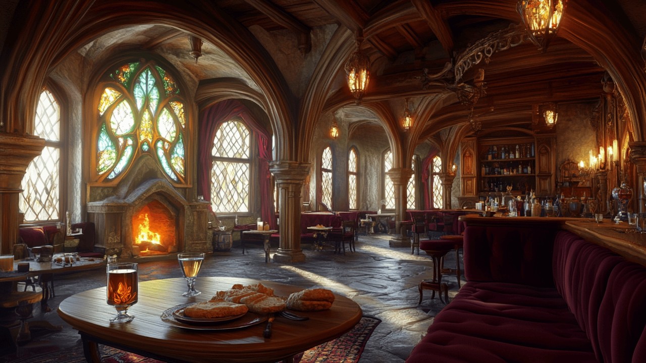 Greenleaf Tavern | 3 Hours of Cozy Medieval Fantasy Music with Fire for Relaxation, Study & DnD