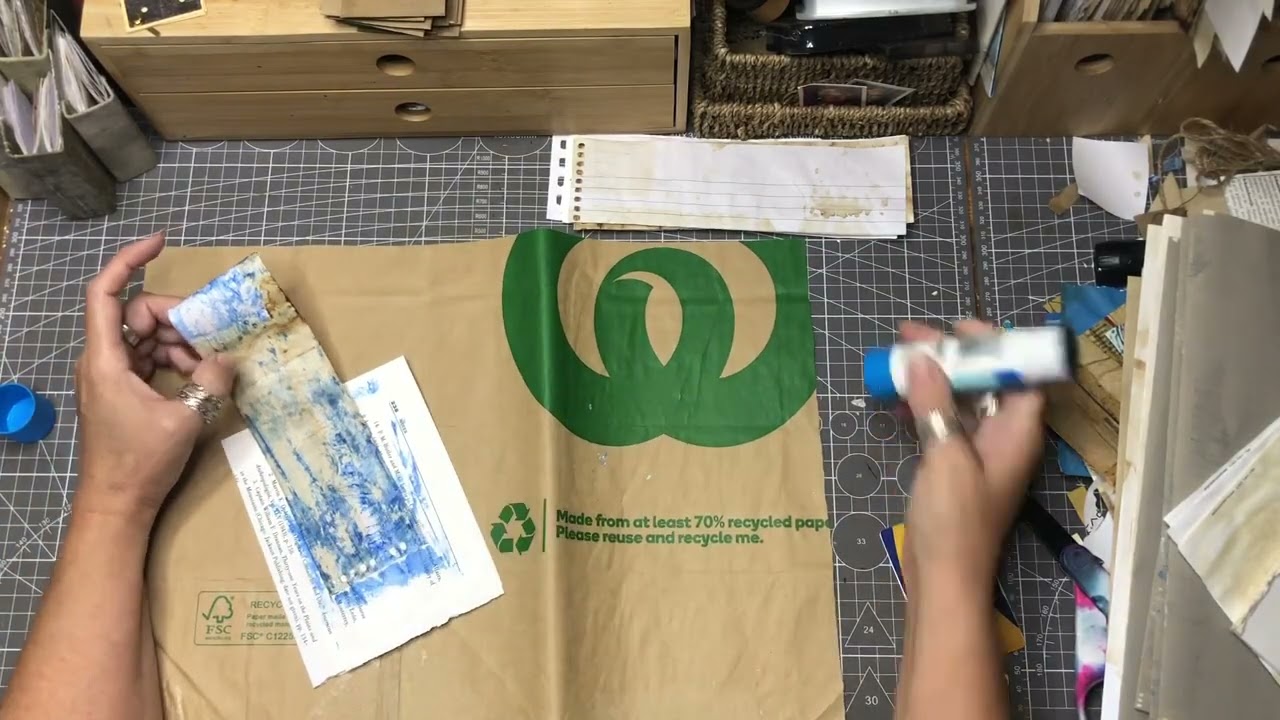 Working on decorating a few pages for the journal 