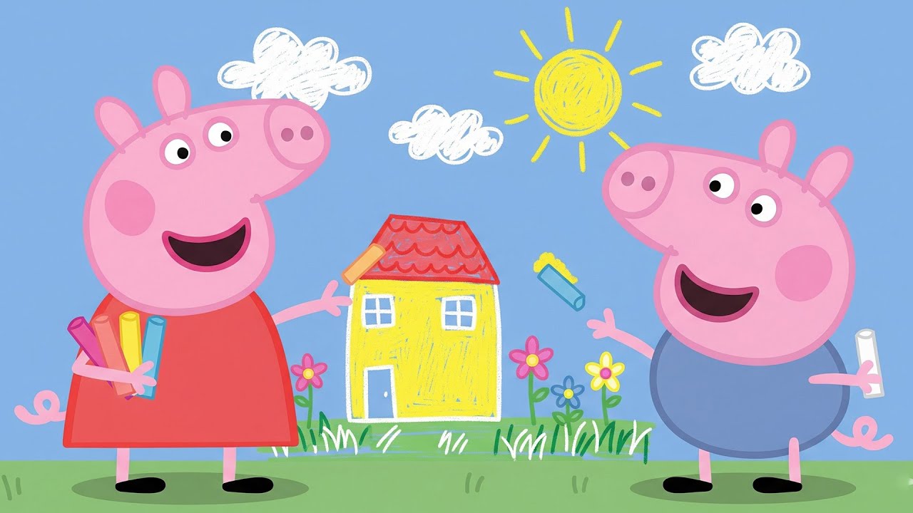 Peppa Pig Paints A Wall Mural! 🎨🐷 | Peppa Pig Funny Animation