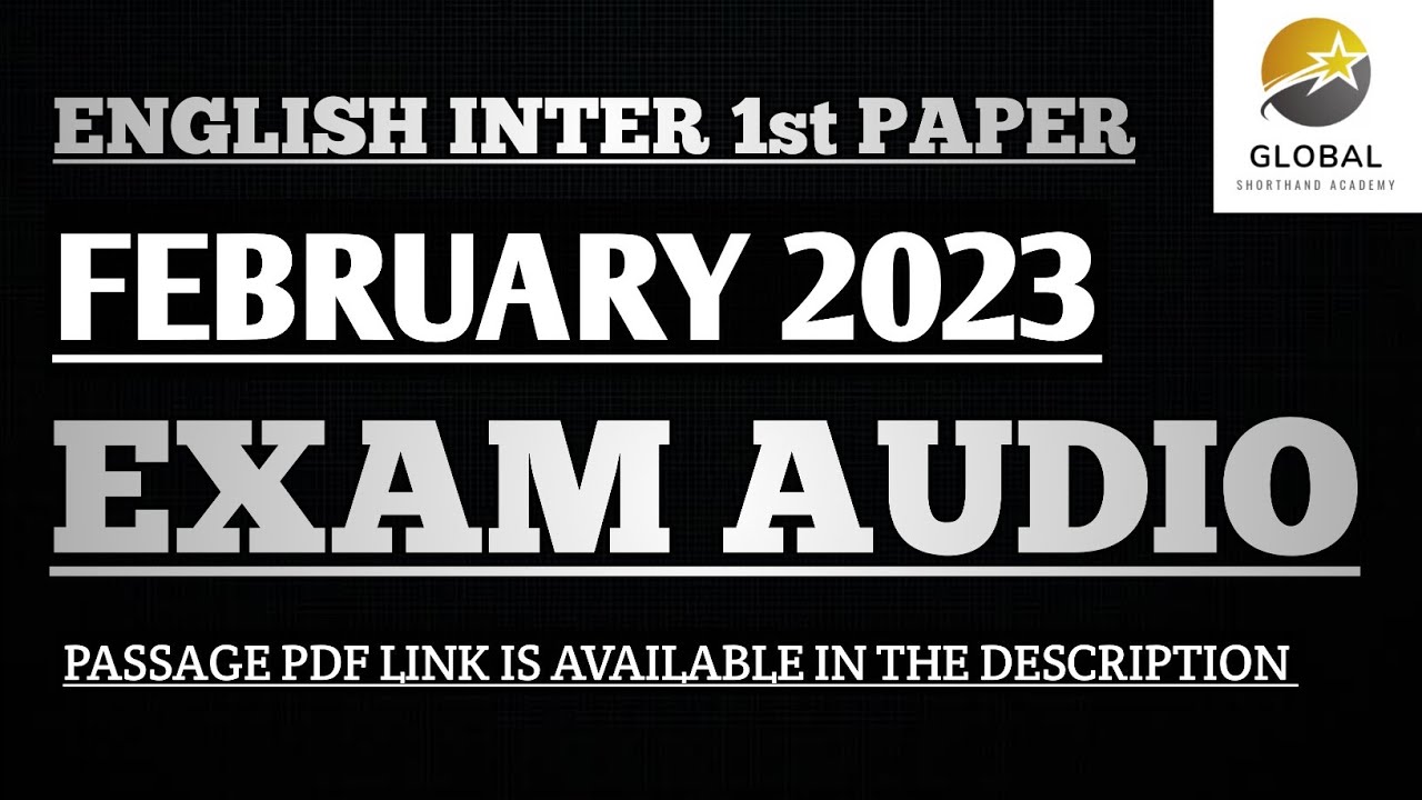 FEB 2023 SHORTHAND EXAM AUDIO ENGLISH INTER 1st PAPER | DOTE EXAM AUDIO