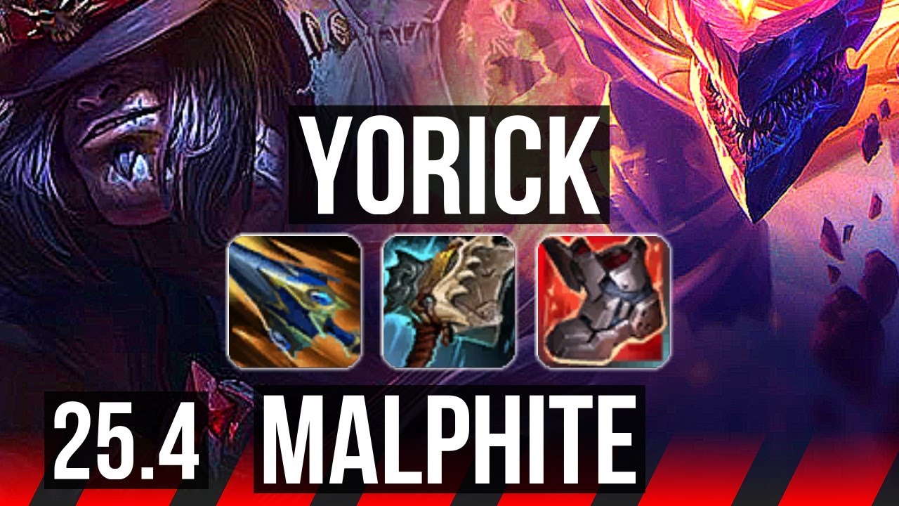 YORICK vs MALPHITE (TOP) | Rank 6 Yorick, 47k DMG, 6 solo kills, 900+ games | EUNE Challenger | 25.4