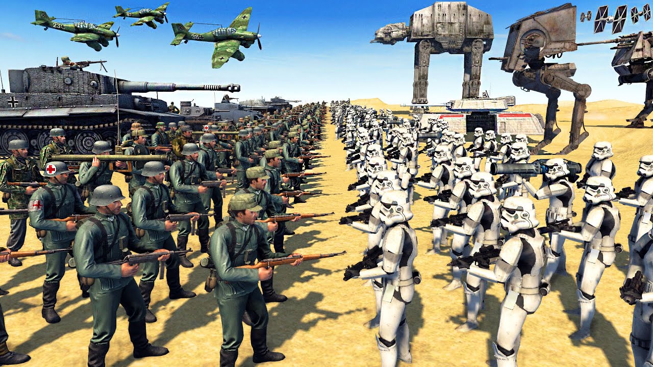 Stormtrooper Army VS WW2 Stormtrooper Army... - Men of War: Star Wars Mod