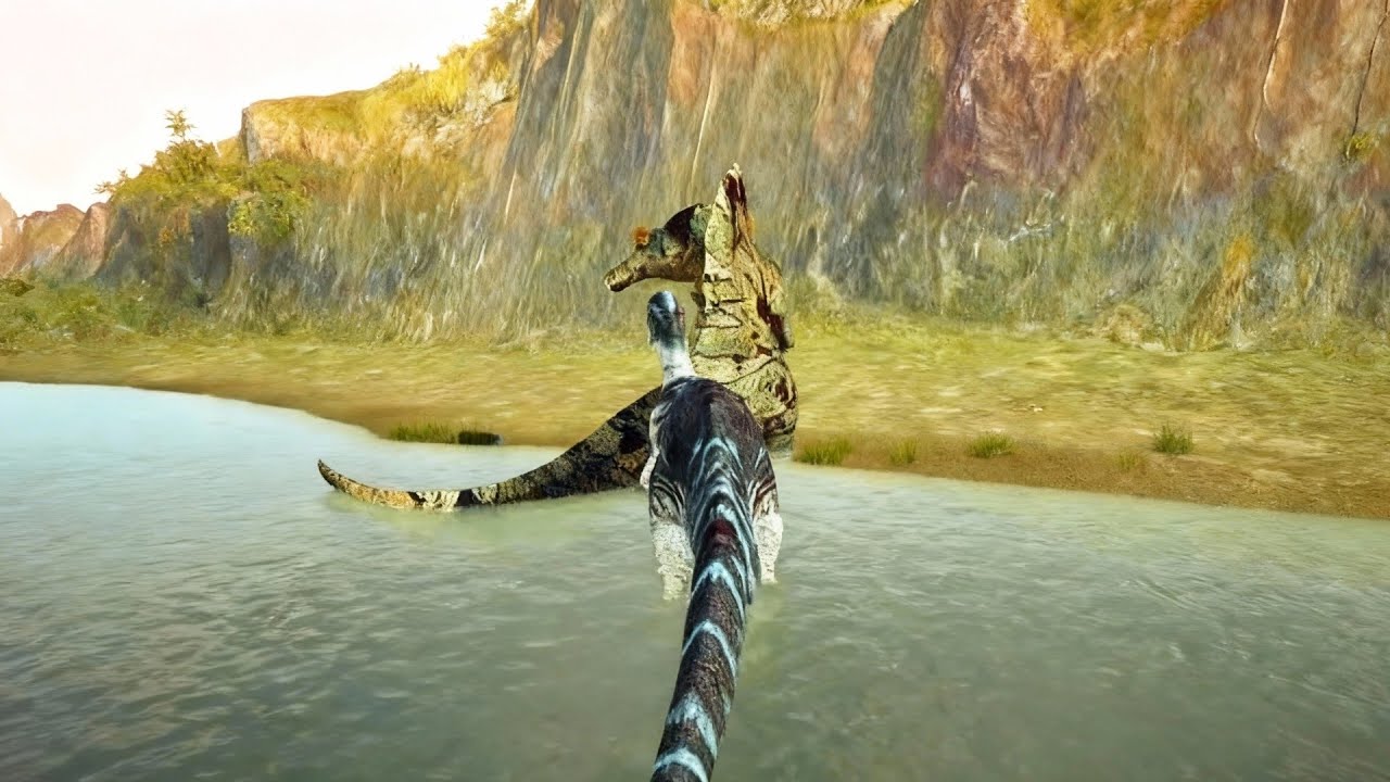E um pato e um peixe e um crocodilo? Não, e um suchomimus assassino! The cursed isle