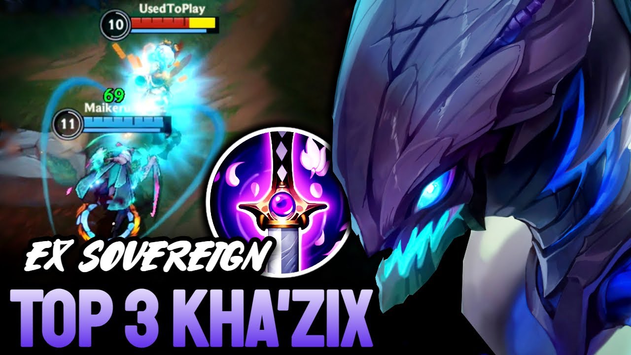WILD RIFT KHA'ZIX - TOP 3 KHA'ZIX GAMEPLAY - EX SOVEREIGN RANKED