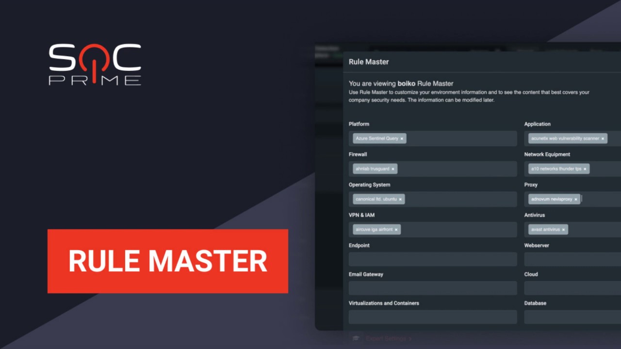 Rule Master at Threat Detection Marketplace (TDM)