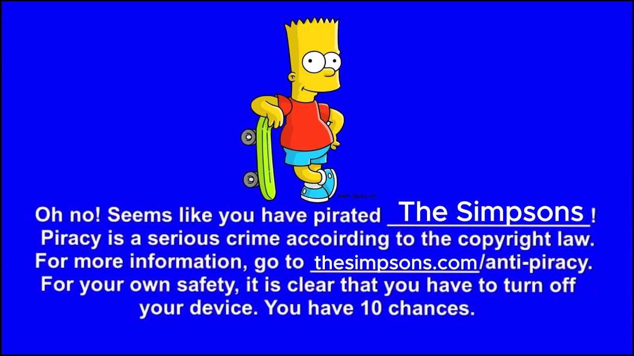 The Simpsons Anti Piracy Screen (Disney+) (mobile)
