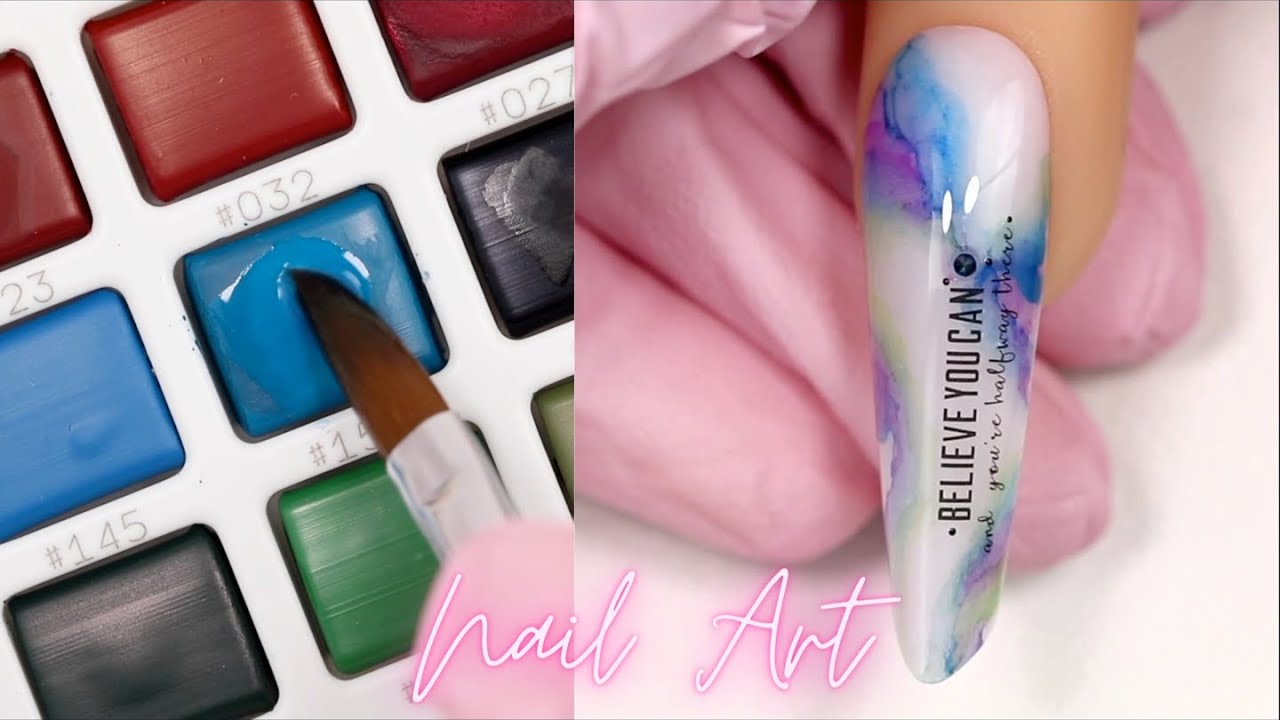 Uñas con Acuarelas 💅🏻✨ Nail Art