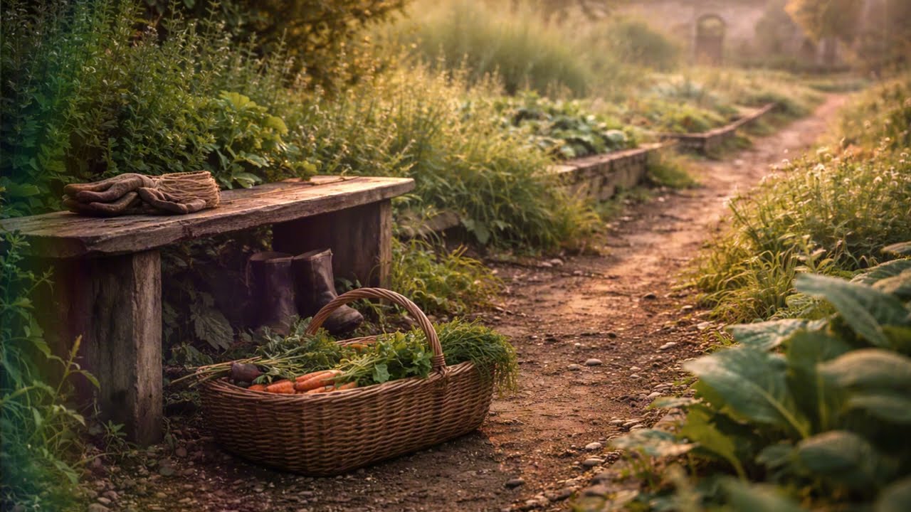Huerto monástico en calma | Mañana tranquila y naturaleza