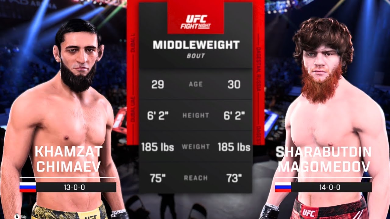 Khamzat Chimaev vs Sharaputdin Magomedov FULL FIGHT | UFC 5 AI Simulation