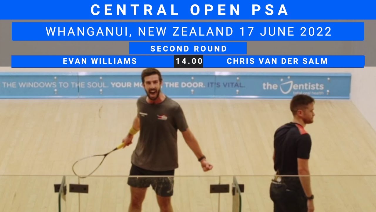 PSA CHALLENGER | EVAN WILLIAMS v CHRIS VAN DER SALM | CENTRAL OPEN PSA WHANGANUI 2022
