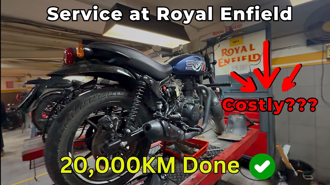 RE Hunter 350🏍|Service Cost💲|20,000 KM😱|At RE Service Centre👨‍🔧|#viralvideo #trending #youtube
