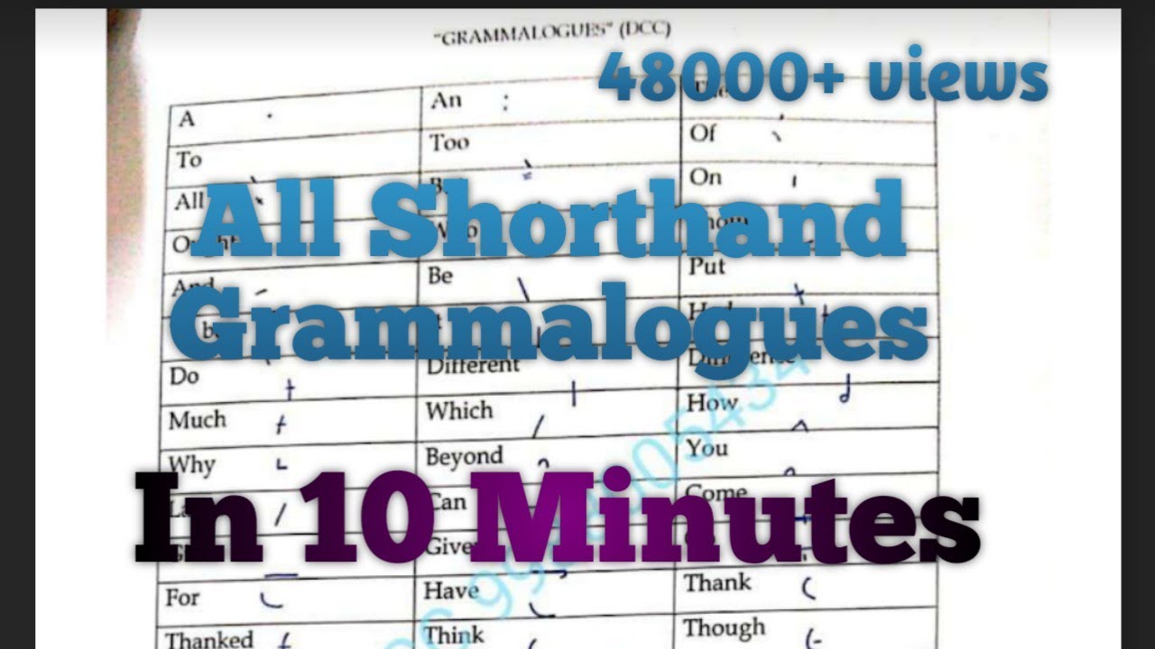 All Grammalogues of Shorthand with pdf notes Stenographer 😊I 