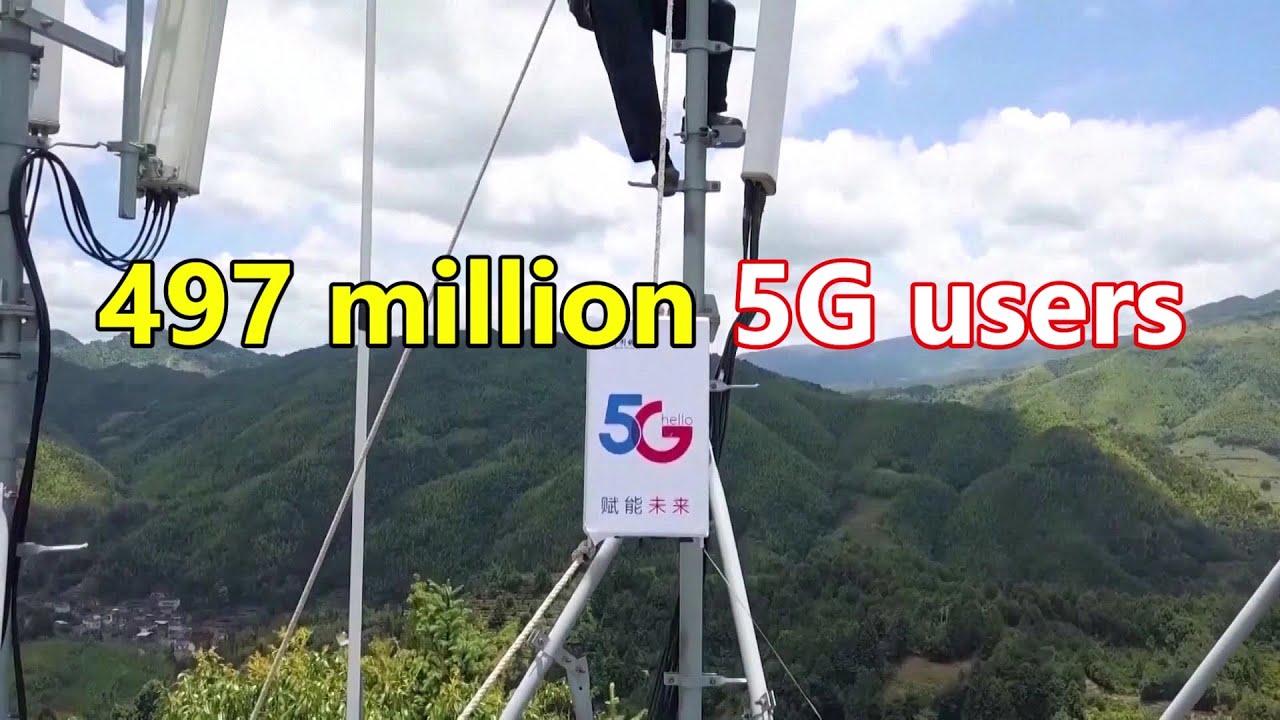 China built over 1.39 million 5G base stations; it has 497 million mobile users. | 中國建設5G基站超過139萬個