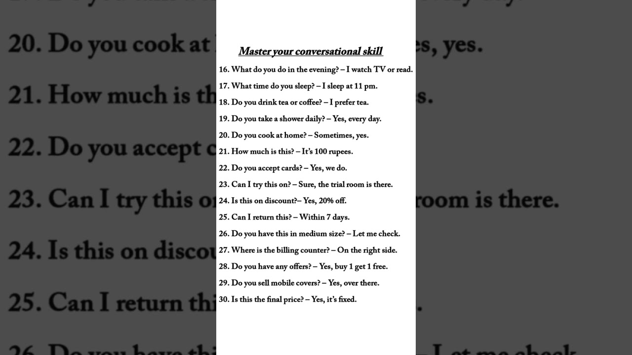 spoken English conversation skills 