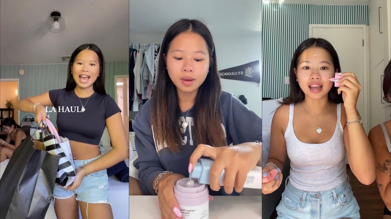 Katie fang (hauls, GRWM) - Tiktok compilation
