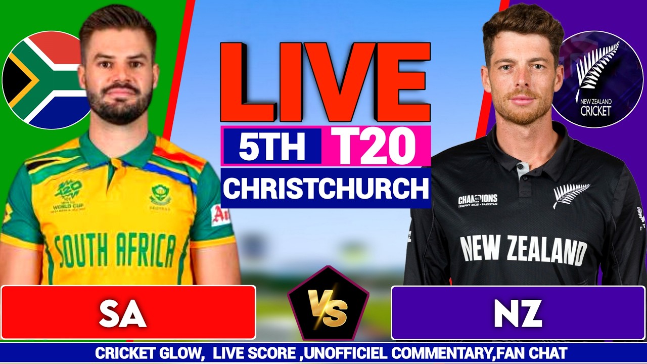 🔴Live: South Africa vs New Zealand, 5th T20 Christchurch | SA vs NZ | live Score & Commentary