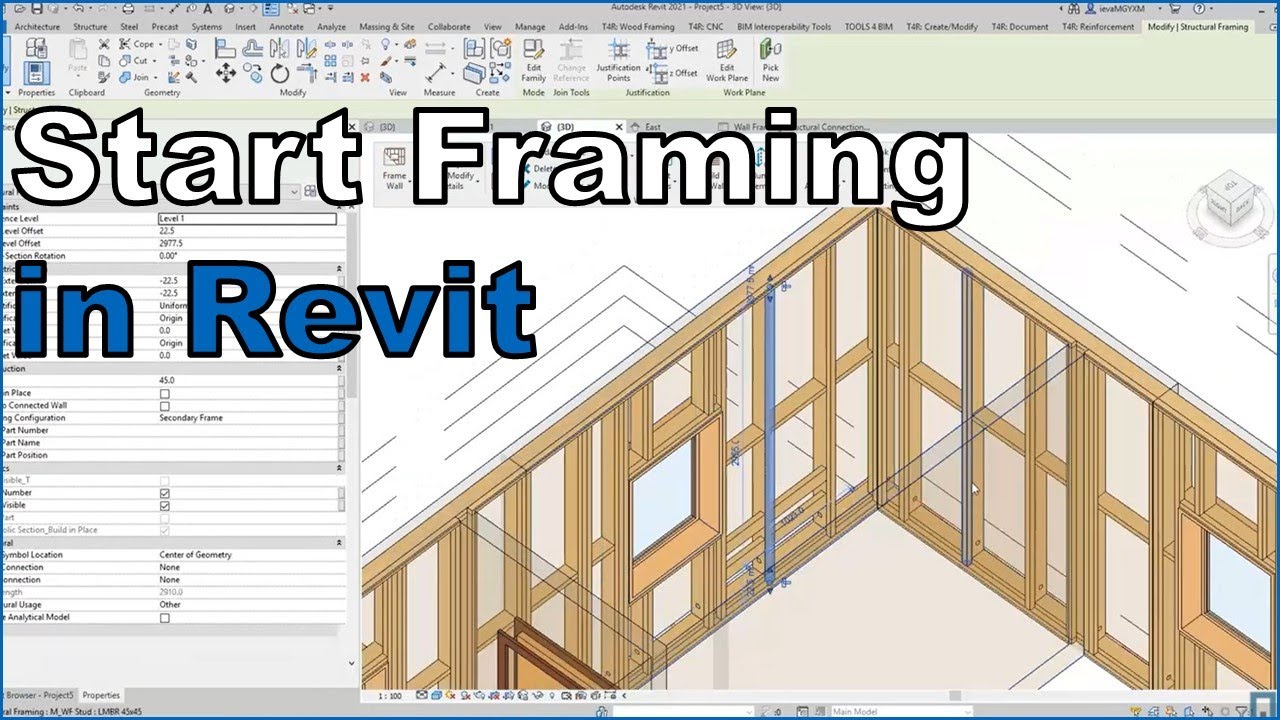 Basic framing workflow in Revit using Be.Smart solutions